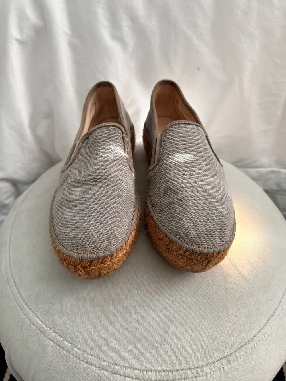 Viscata Slip-On Espadrille Platform Sneakers - Gray Canvas made in Barcelona